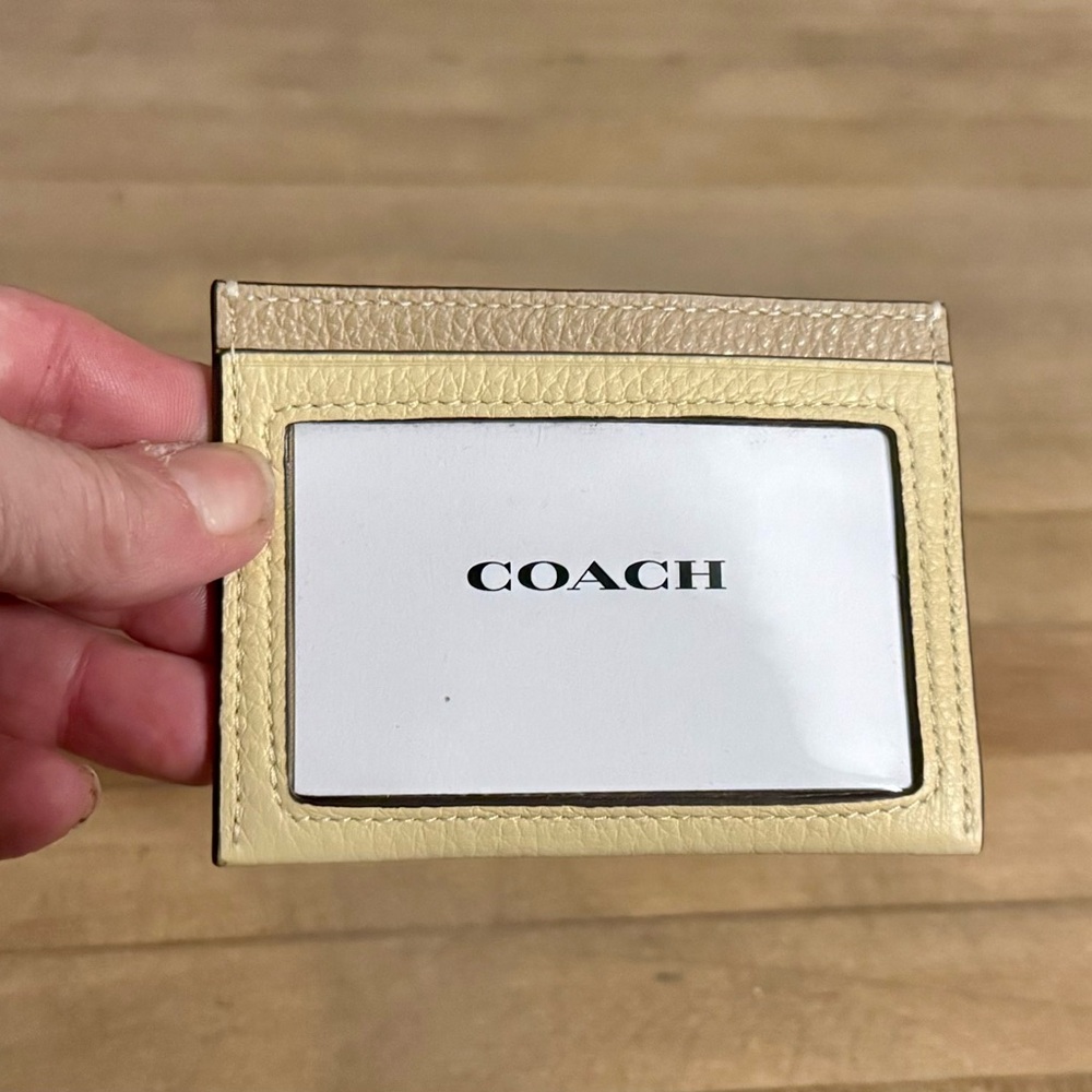 Coach Yellow and Cream Card Holder - Picture 5 of 7